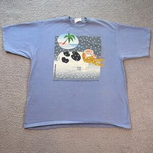 Vintage 1992 Cows Prince Edward Island T Shirt XL Blue Cow Winter Made In Canada